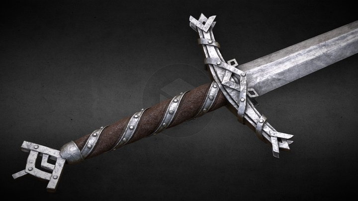Medieval Knight Sword 3D Model