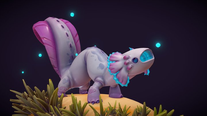 [DAE] Cute Creature - Axolotl Squirrel 3D Model