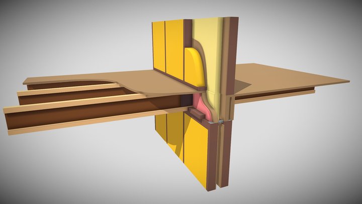 Timberframe I-Joist floor Perp to Party Walls 2 3D Model