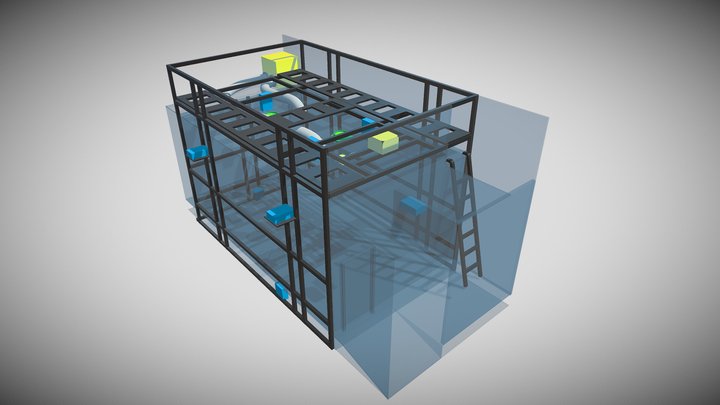 Projection Room skeletal grid 3D Model
