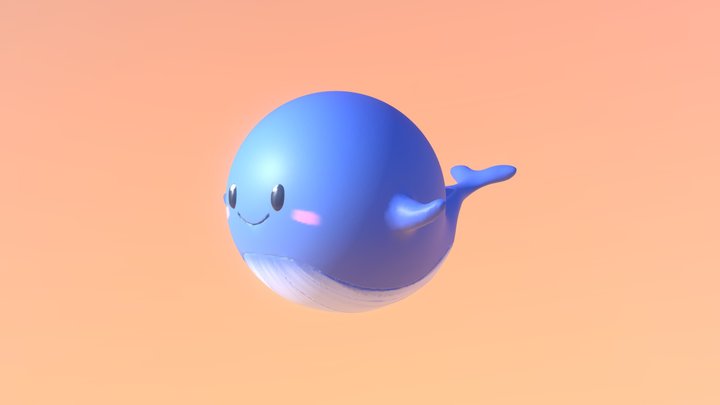 Cute Whale 3D Model