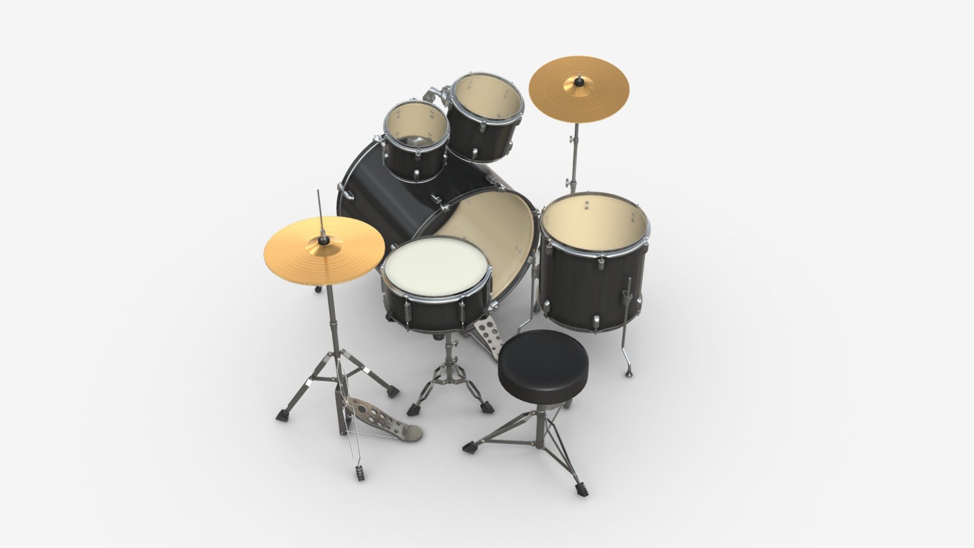 Acoustic drum set - Buy Royalty Free 3D model by HQ3DMOD (@AivisAstics ...