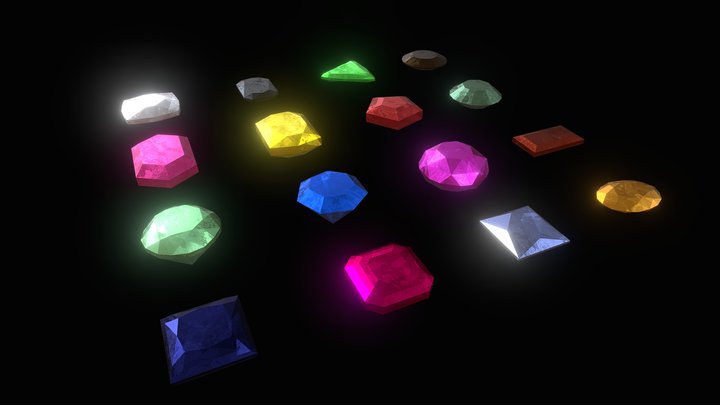 Lowpoly gems 3D Model