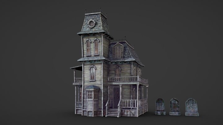 Victorian Haunted House 3D Model