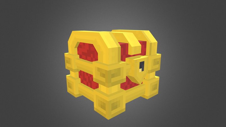 Small Golden Chest 3D Model