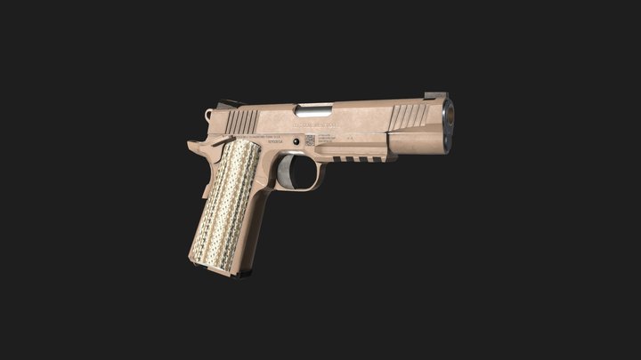 Colt USMC M45A1 WIP Texturing 3D Model