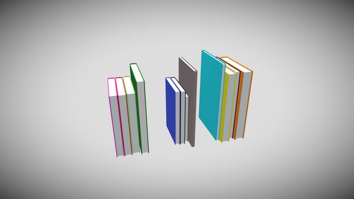 Low Poly Books 3D Model