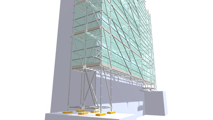 echafaudage de facade megapoutre 4 m 3D Model