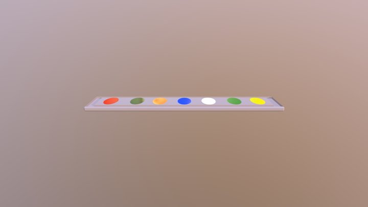 Watercolor Bed 3D Model