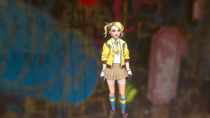 School Spirit Heroine 3D Model