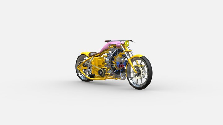 3d model Custom Motorcycle 2