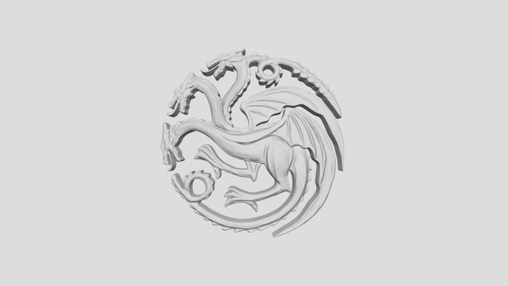 House Of The Dragon Stylized Emblem 3D Model