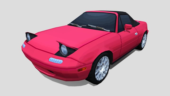 Mazda MX-5 Miata (1990) _ Lowpoly pixelart 3D Model