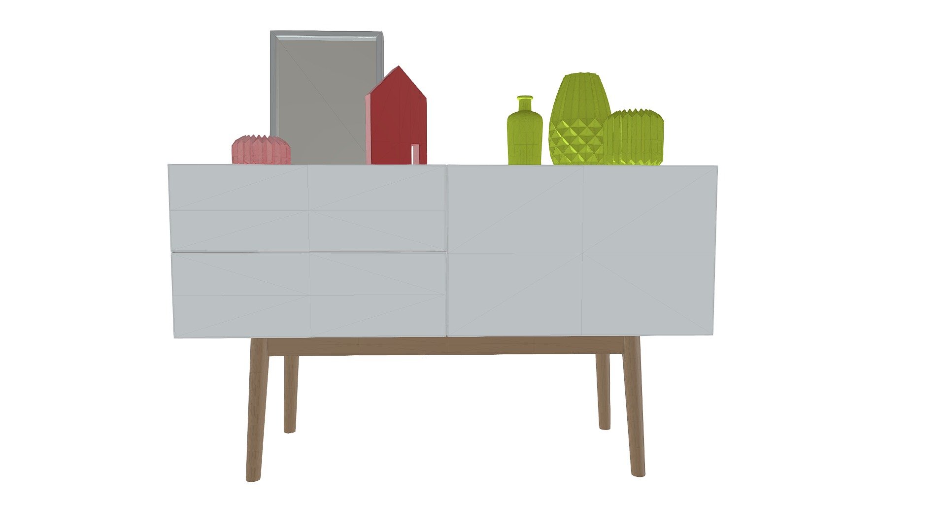 Bahut scandinave blanc mat