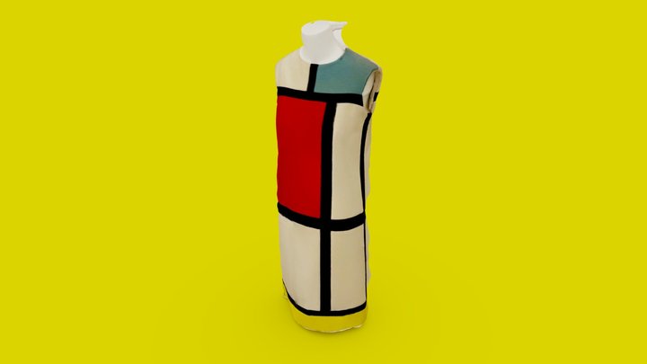 Hommage à Piet Mondrian dress 3D Model