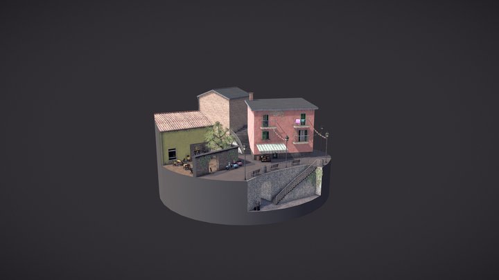 3D Low Poly End Assignment - City Scene 3D Model