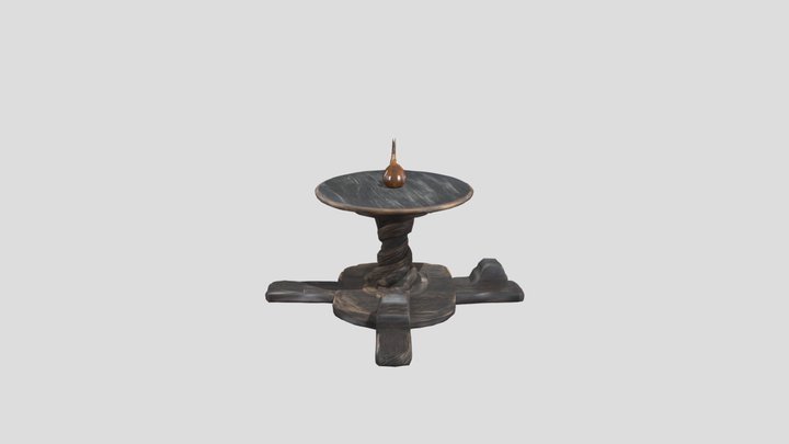 Ancient Stone Altar in Winter Scenery 3D Model