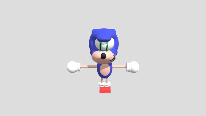 Cursed Sonic from Microsoft Paint 3D 3D Model