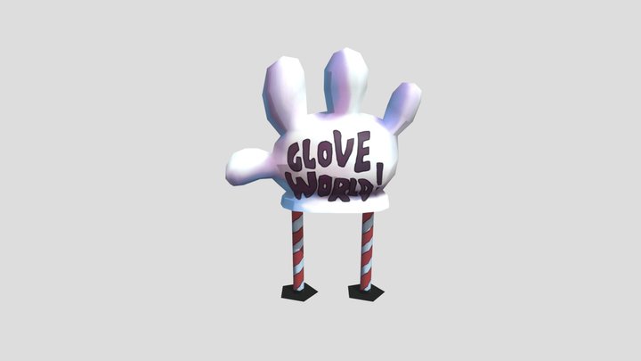 spongebob patty pursuit Glove World  Sign 3D Model