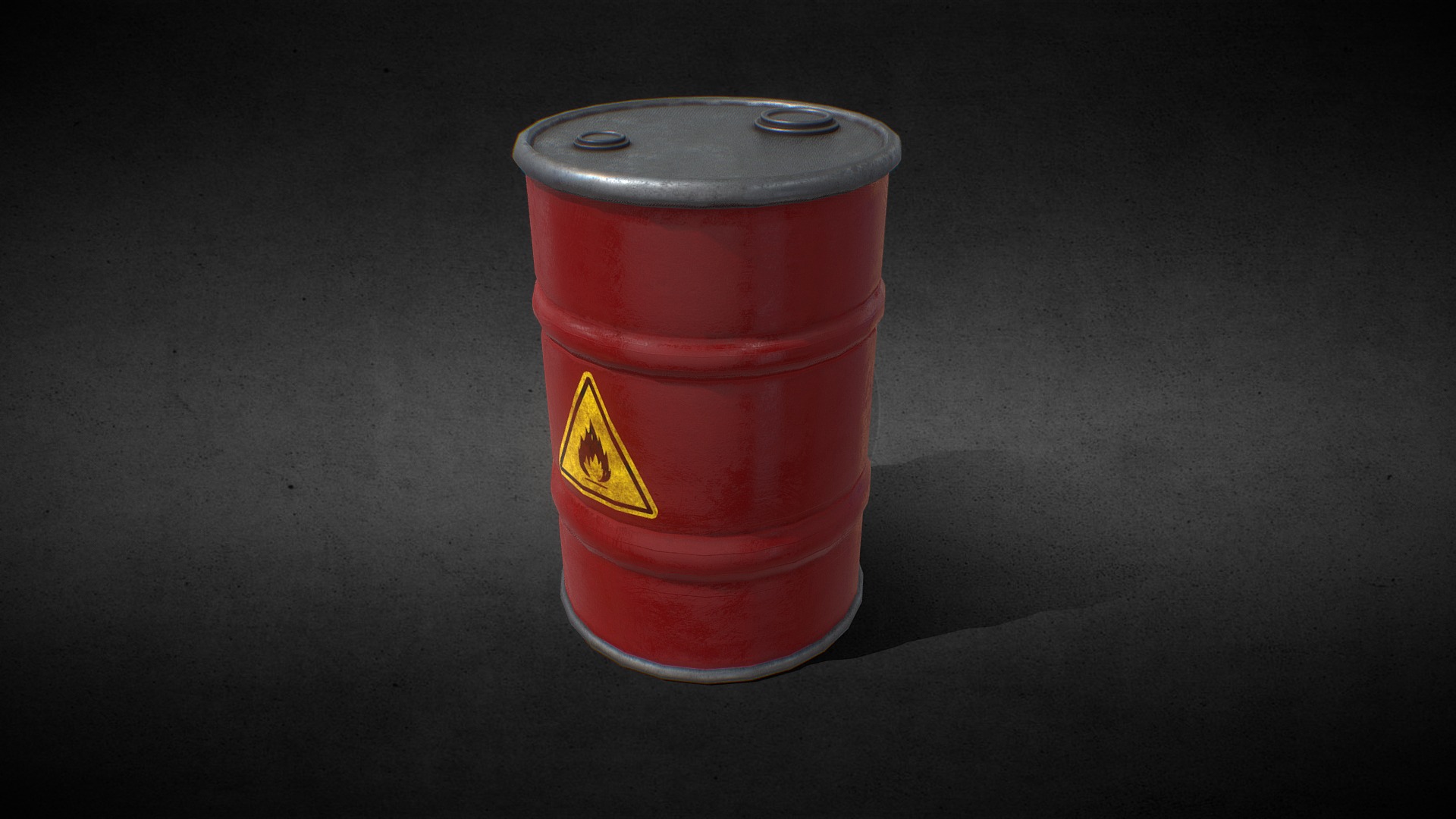 3D model Barrel with flammable materials - This is a 3D model of the Barrel with flammable materials. The 3D model is about a red trash can.