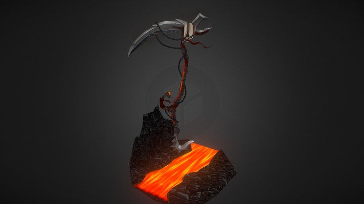 World of Warcraft Fantasy Weapon 3D Model