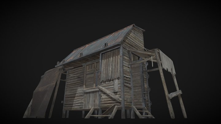 Old wooden barn 3D Model