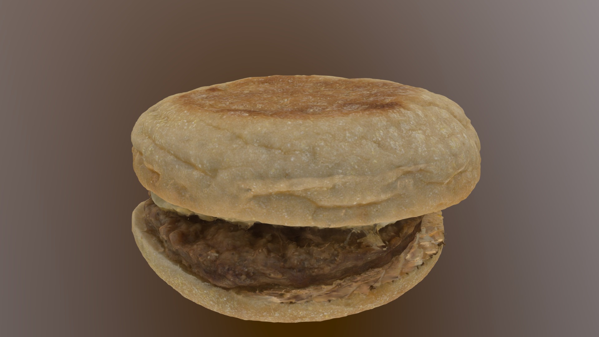 3D model Sausage Egg Cheese English Muffin - This is a 3D model of the Sausage Egg Cheese English Muffin. The 3D model is about a hamburger with a bun.
