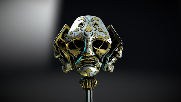 Mace of the Four Paths (comic style) 3D Model