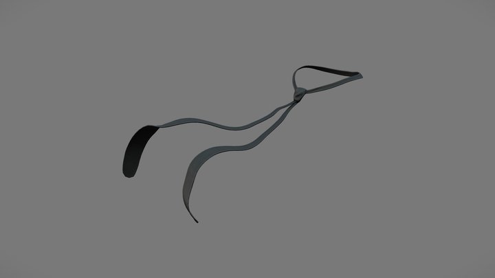 Wind Blowing Flaring Out Slim Tie 3D Model