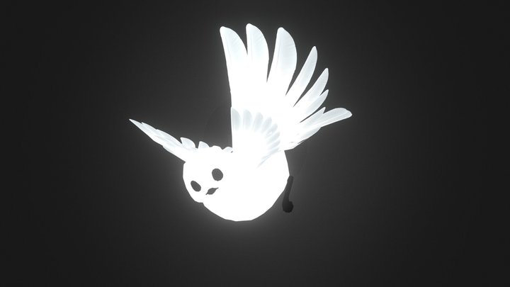 White Tit Bird 3D Model