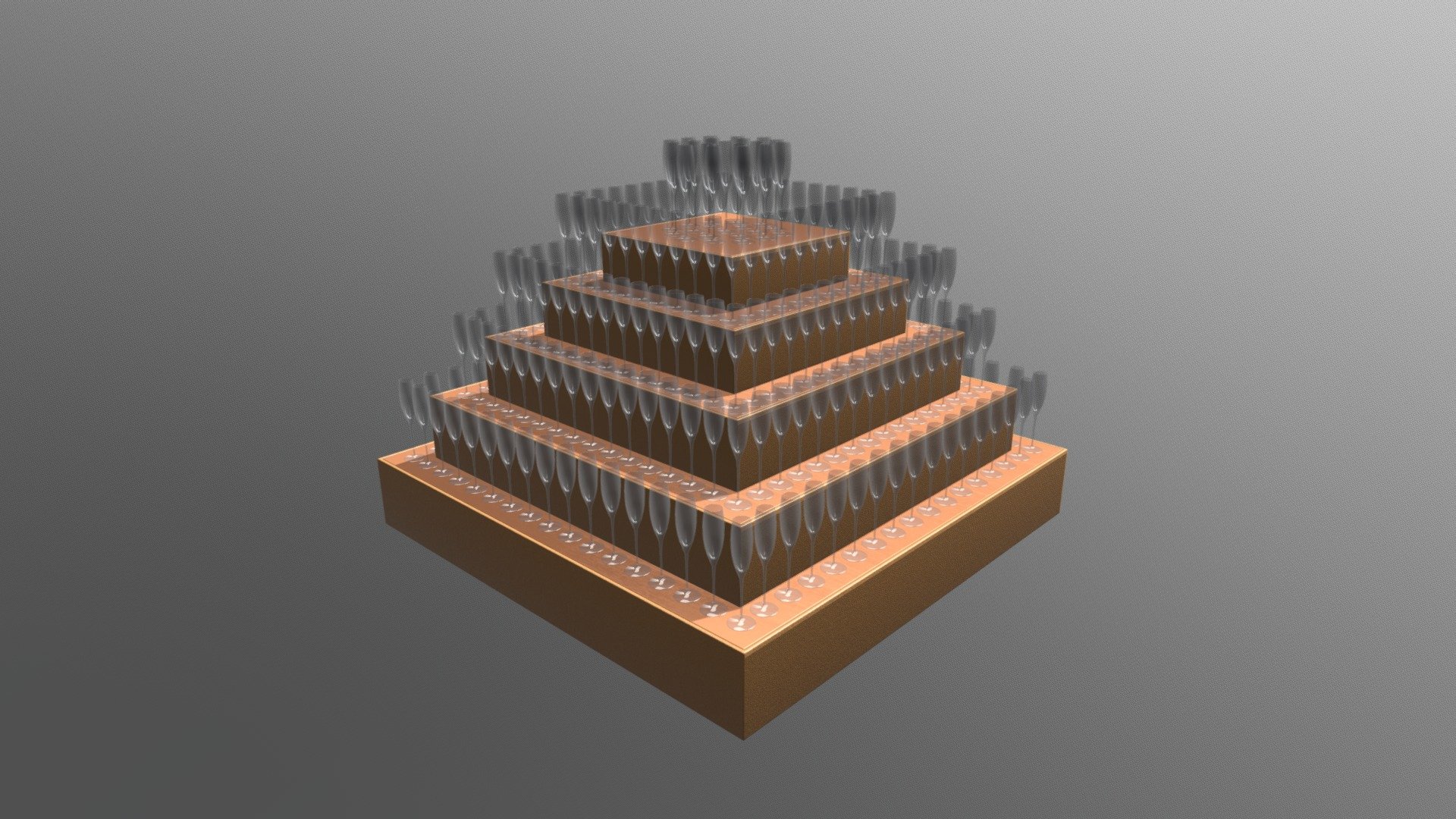 3D Vision Glass Tower Golden Brown - 3D model by merlinbuffetsystems ...