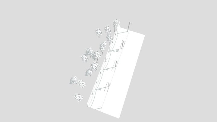 Calle con vereda sin texturas, para coloriar 3D Model