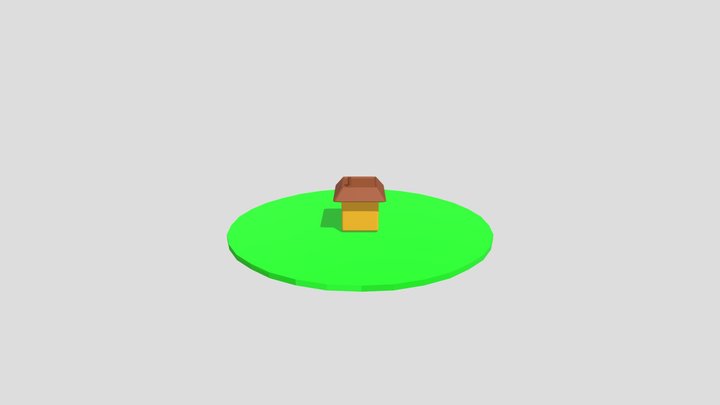 Cute Low Poly Village House 3D Model