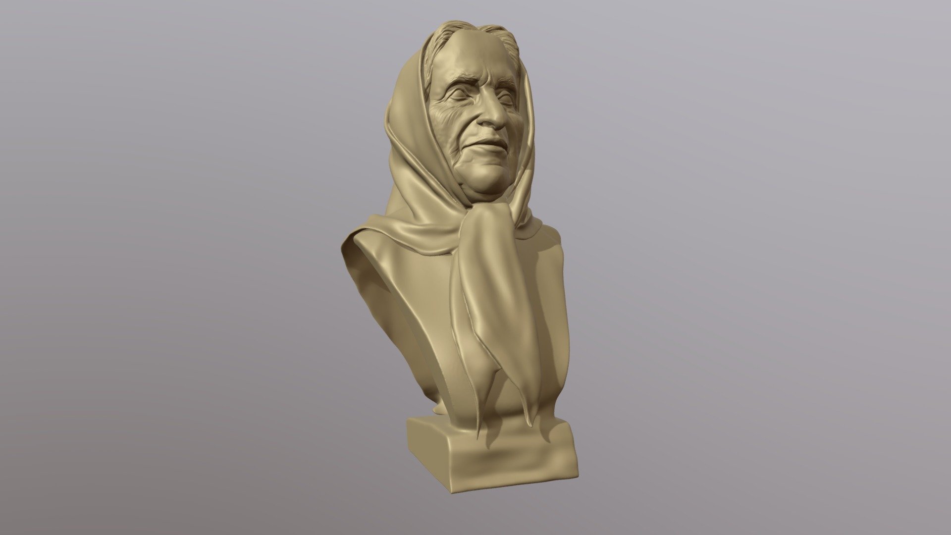 Old woman bust 3d model