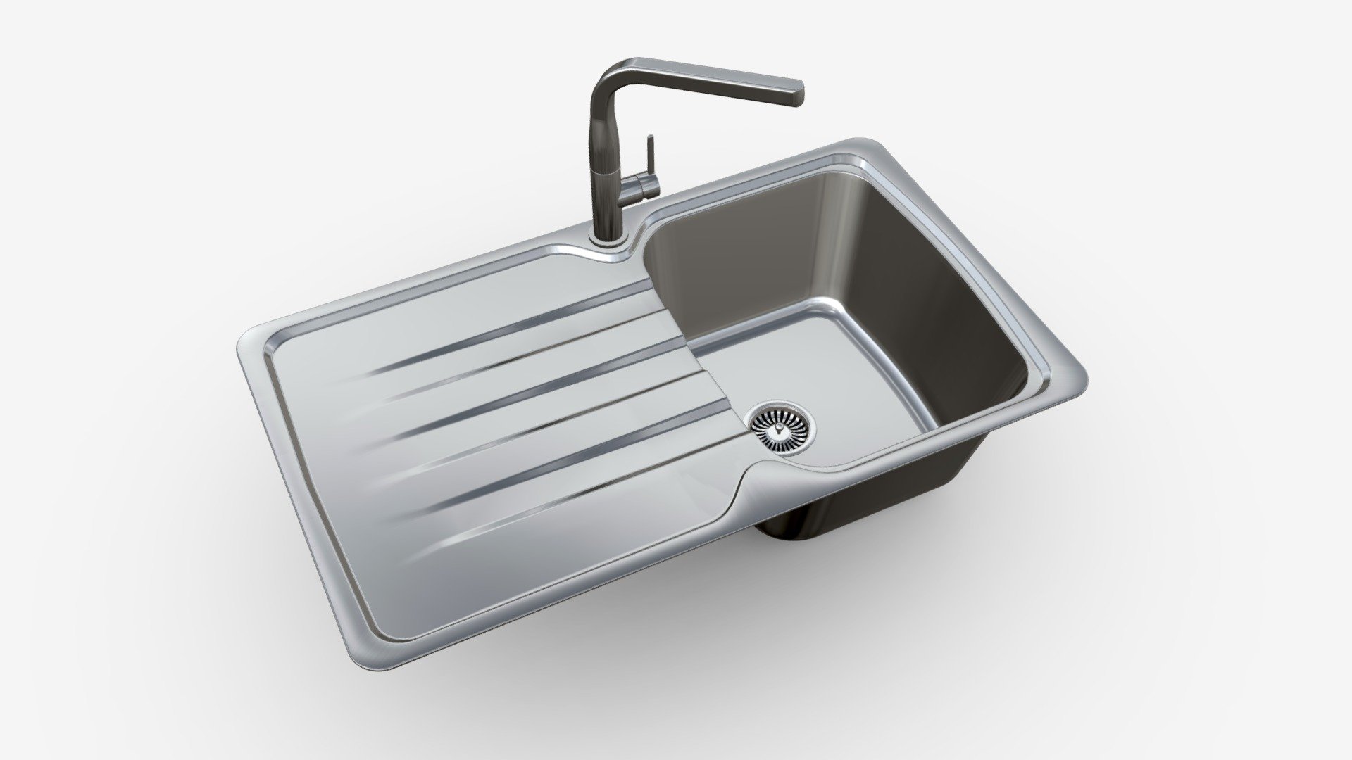 Kitchen Sink Faucet 04 stainless steel Buy Royalty Free 3D model by