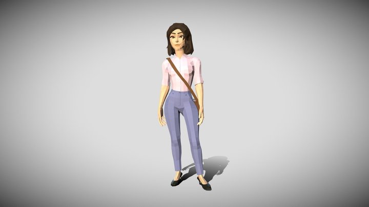 Casual NPC Woman | Free Low-Poly 3D Model – Modello 3D gratuito STL