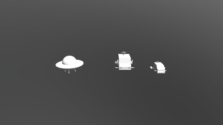 Cartoon futuristic vehicles 3D Model