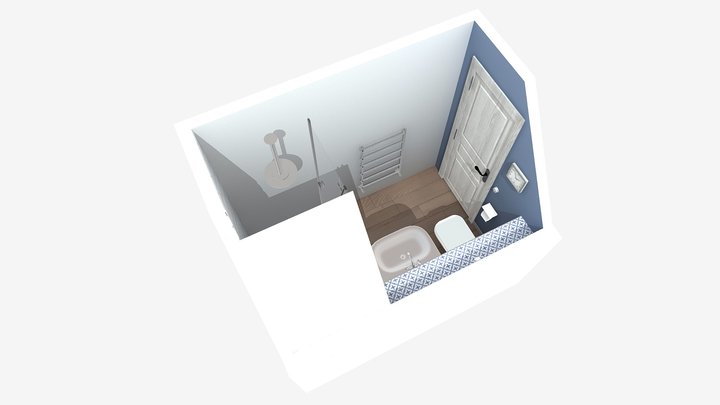 Salle de bain sous pente 3D Model