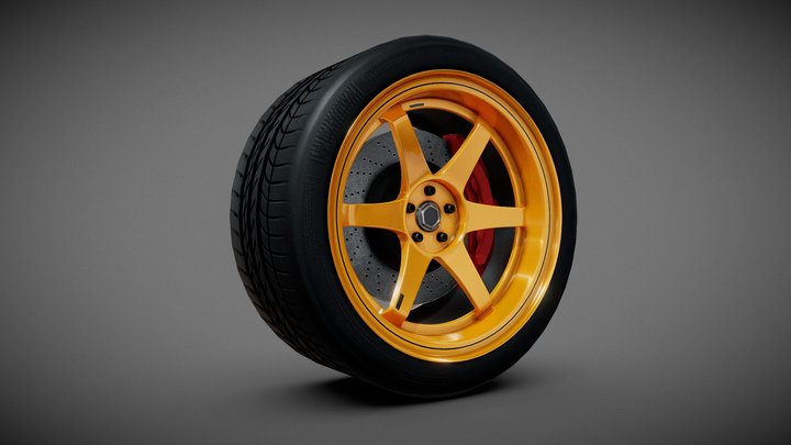Tune Racing Tire and Rim 1 3D Model