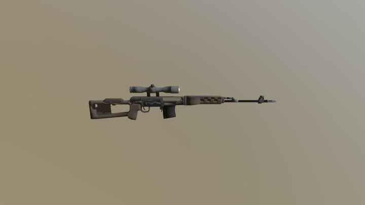 SVD Dragunov (low poly) 3D Model