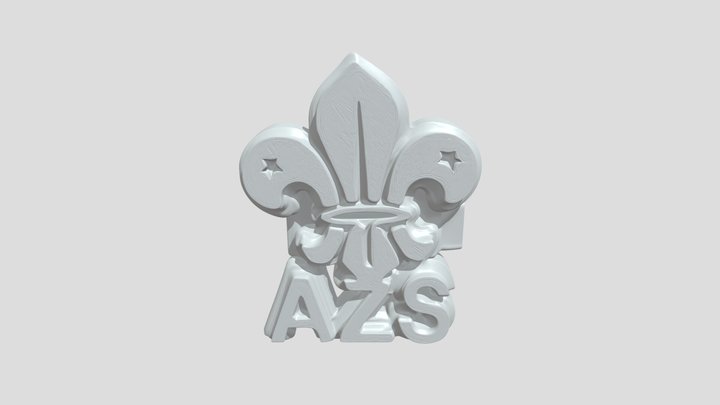 Fleur-de-lis ornament with raised AZS lettering