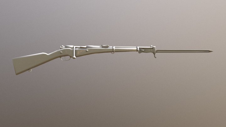 Mousqueton Berthier + Bayonet 3D Model