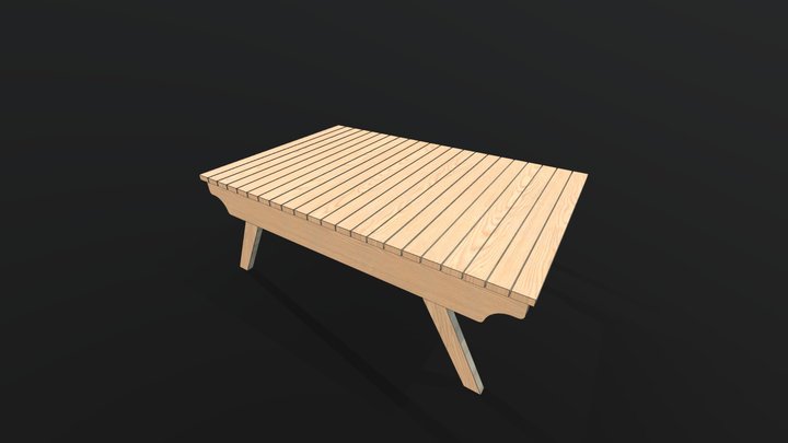 Exterior wooden coffee table 3D Model