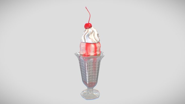 Strawberry Sundae - Game-Ready 3D Asset 3D Model