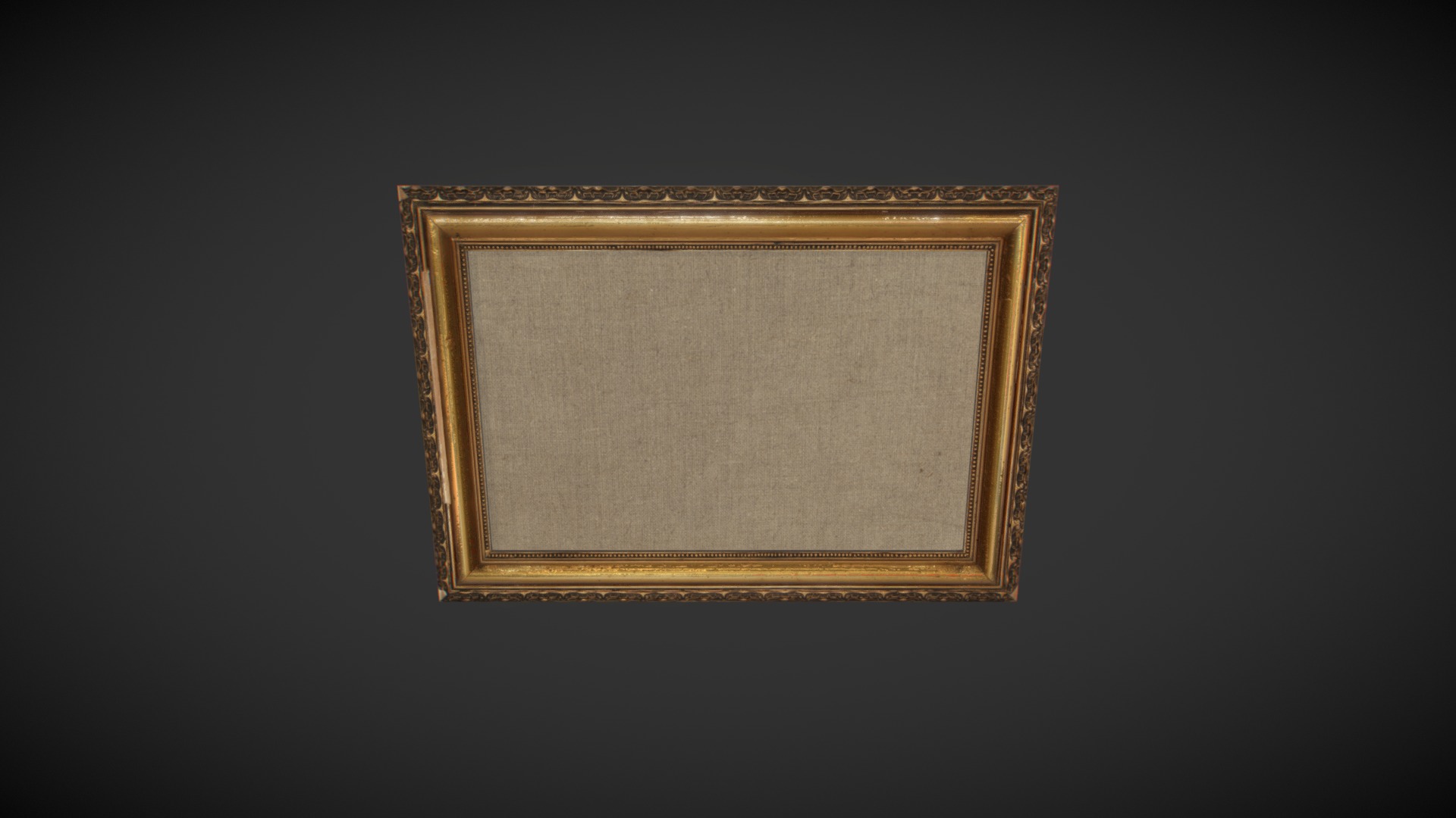 3D model Old Picture Frame 03 - This is a 3D model of the Old Picture Frame 03. The 3D model is about a gold framed picture.