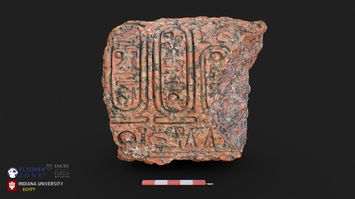 3D rendering of Sarcophagus of Nefertiti (?) (fragment)