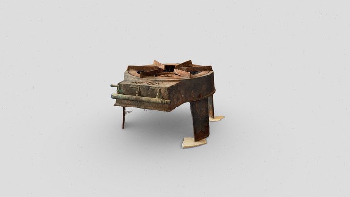 Old Metalic Rusty Stove 3D Model