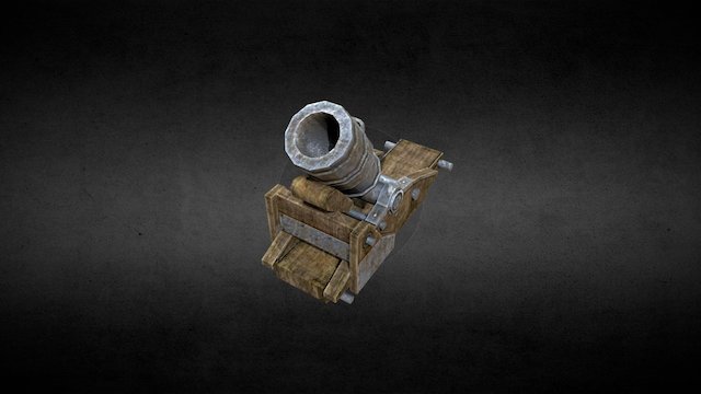 Naval mortar (low poly) 3D Model
