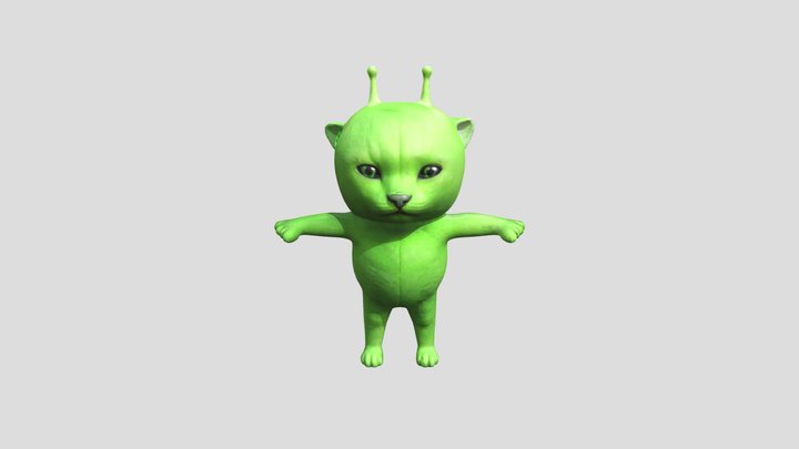 Alien Cat Stroll 3D Model