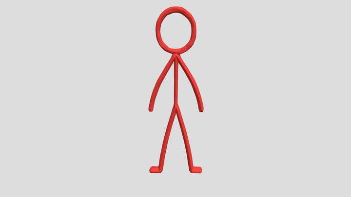 Red stick man 3D Model